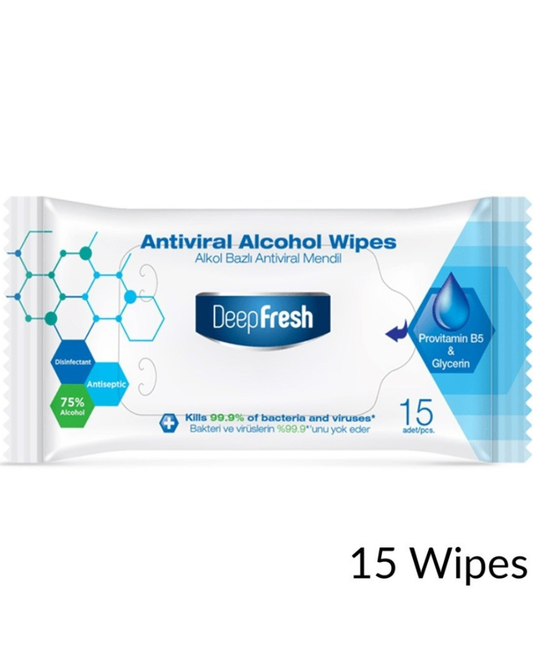 Antiviral u Alcohol Small Wipes — 15 Wipes, 24 Pack