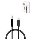 USB L-aux Headphone Jack Cable — Black, 3ft