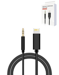 USB L-aux Headphone Jack Cable — Black, 6ft