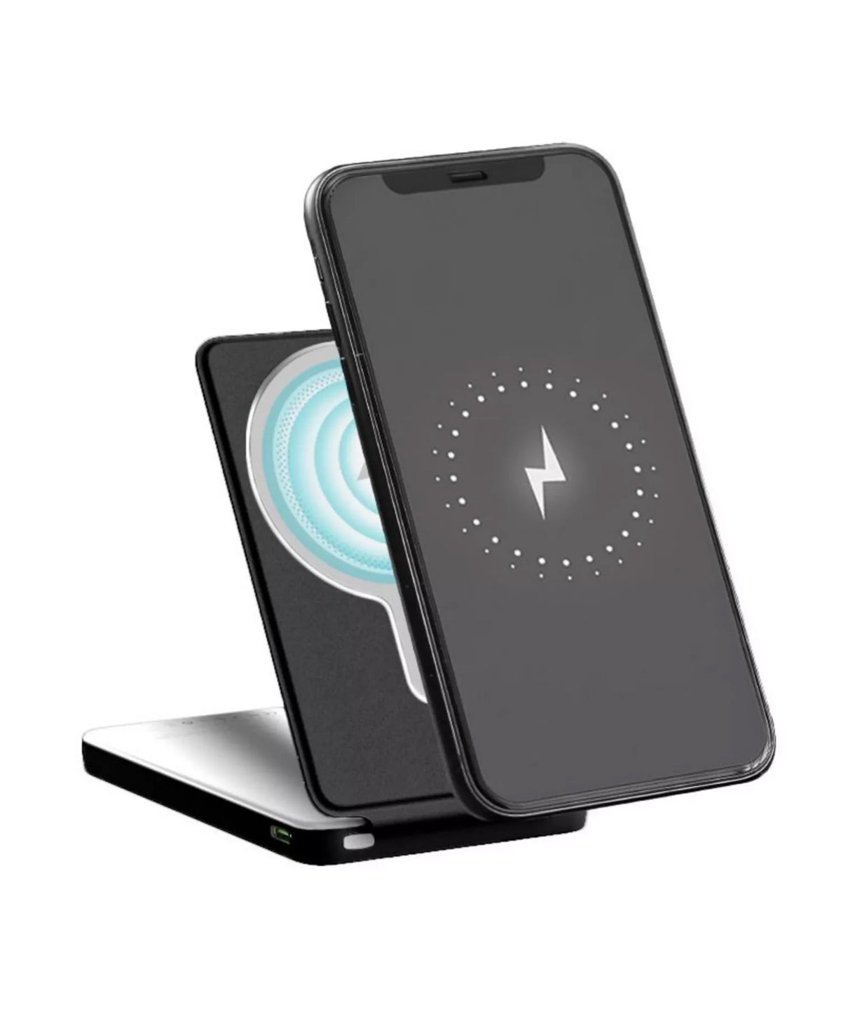 Brookstone Magsafe Power Bank & Phone Stand — Black & White, 5000mAh