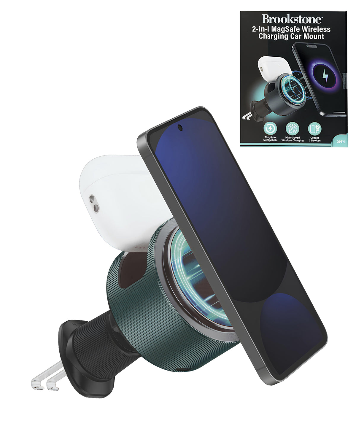 Brookstone Wireless Vent Mount - Black — 2in1