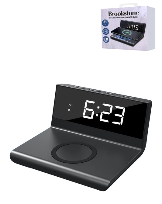 Brookstone Alarm Clock Wireless Charging — Black