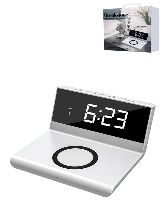 Brookstone Alarm Clock Wireless Charging — 10W, White