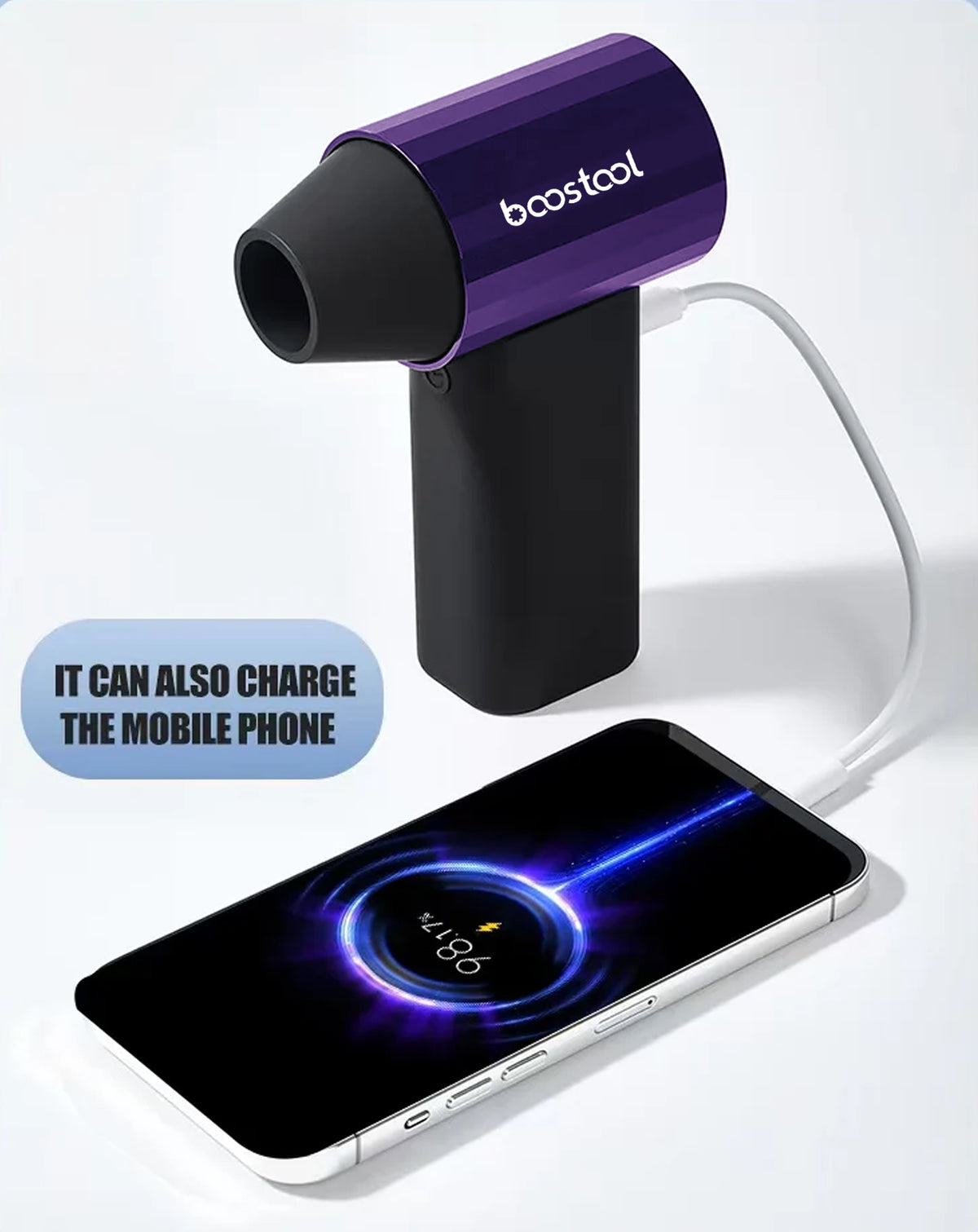 Boostool Jet Turbo Blower Fan with Power Bank Feature — Purple