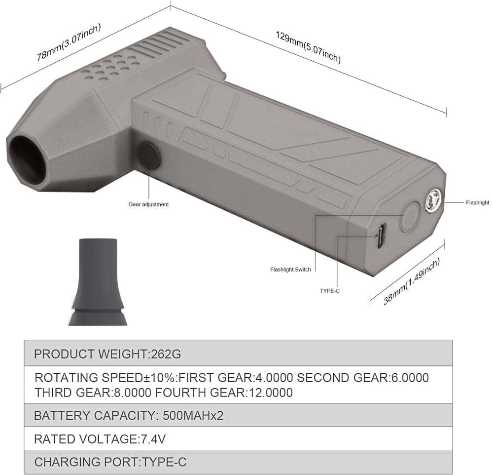 Boostool Jet Turbo LED Lighting Dust Elimination Computer X4 — Gray