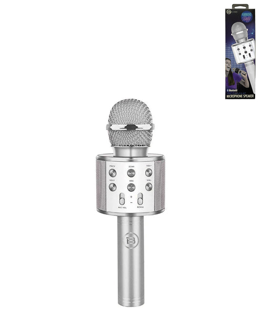 Light Up Karaoke Microphone Speaker - Silver