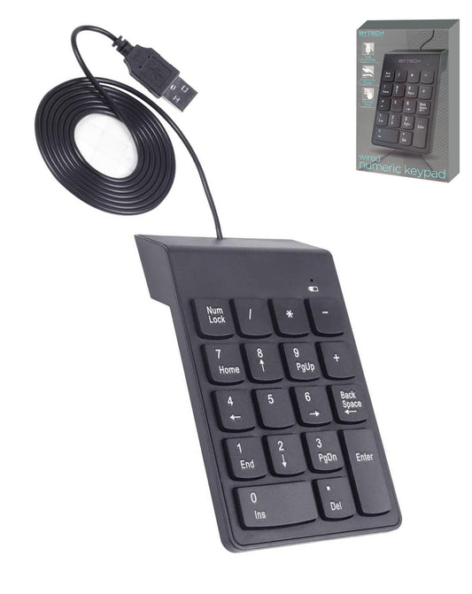 Bytech Wired USB Numeric Keypad Plug