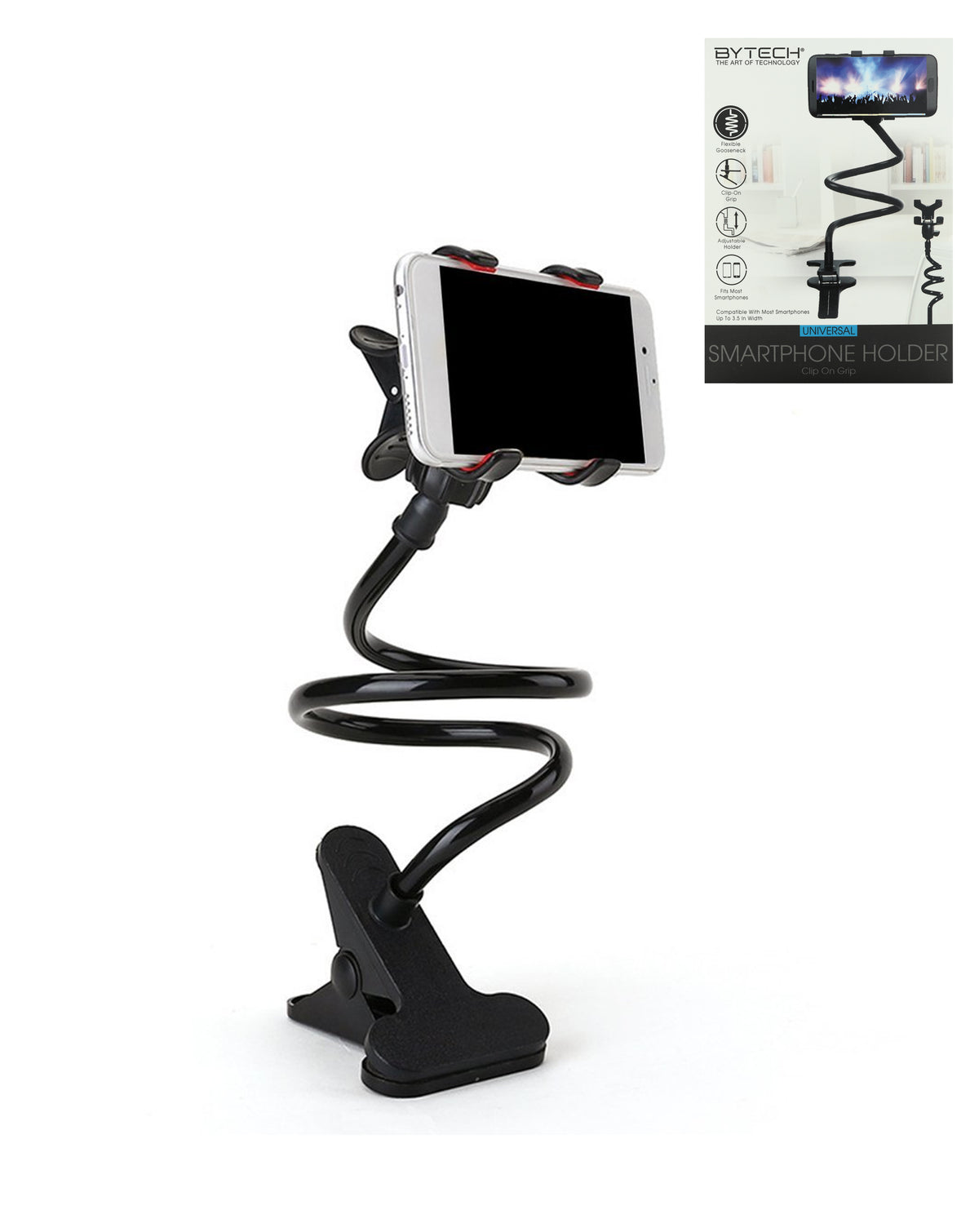 Bytech Flexible Gooseneck & Clip-On Grip Car Holder