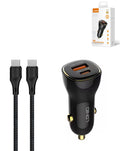 LDNIO C103 PD QC4.0 Dual USB A+c Car Charger with USB-C to USB-C Cable — 3ft, 60W