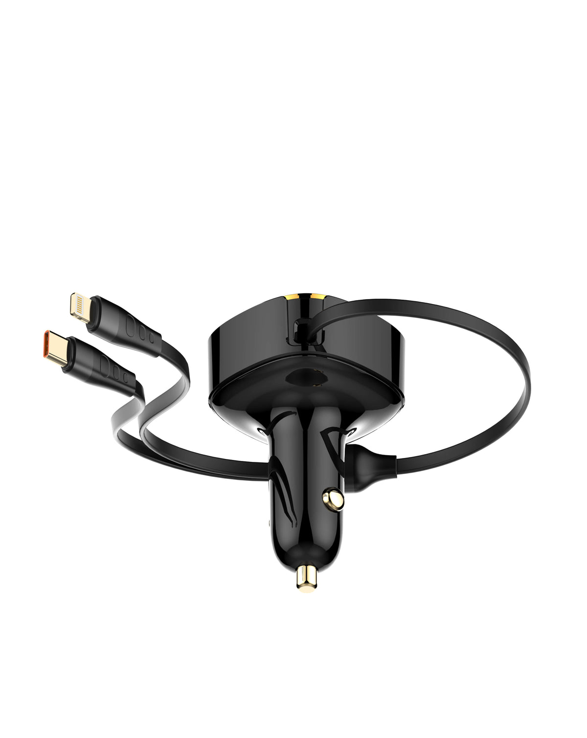 LDNIO C107 2in1 Car Charger with USB-C to Lightning Non-MFI Cable — 30W