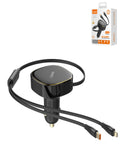 LDNIO C107 2in1 Car Charger with USB-C to Lightning Non-MFI Cable — 30W