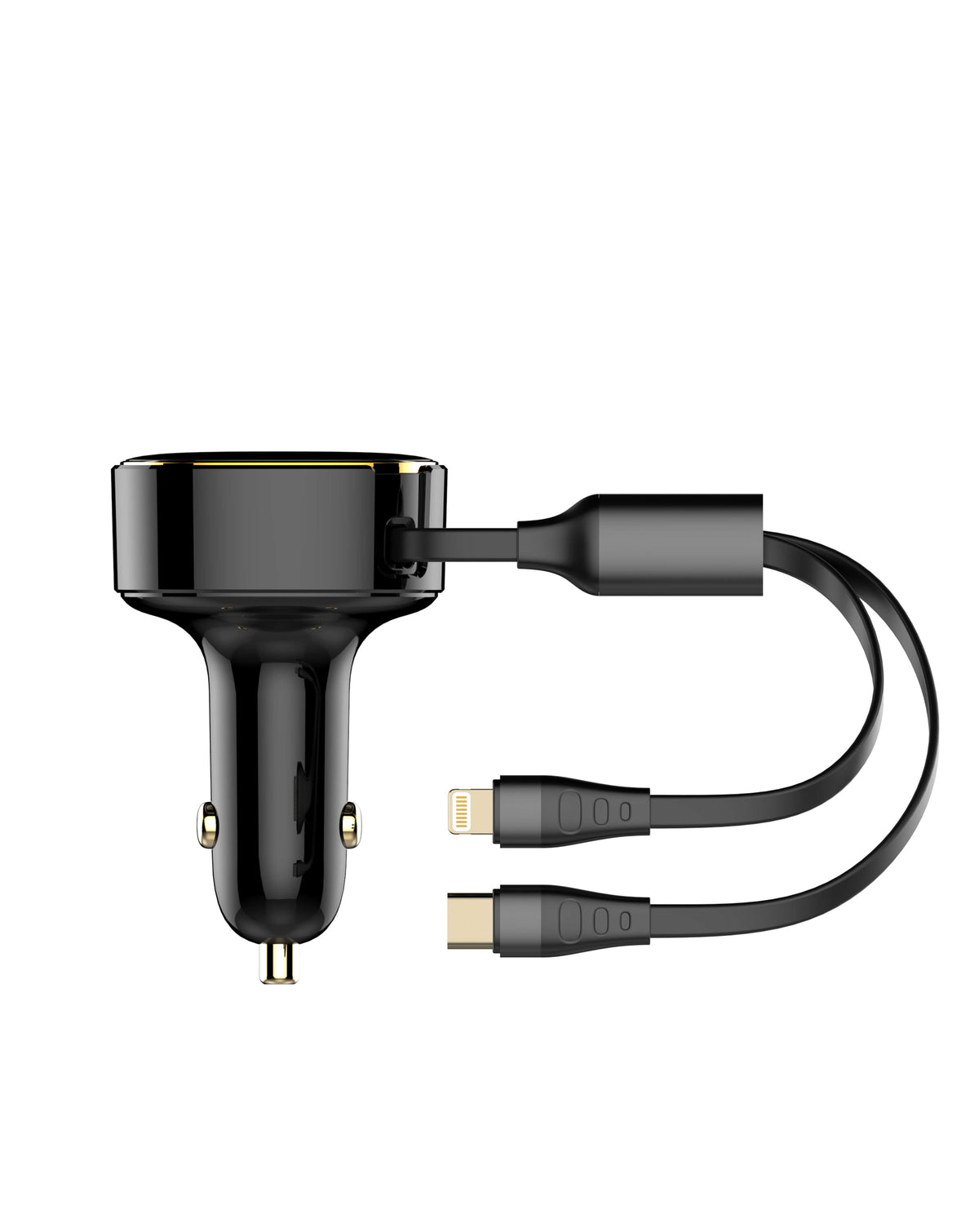 LDNIO C107 2in1 Car Charger with USB-C to Lightning Non-MFI Cable — 30W
