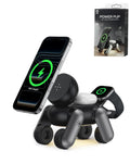 4-in-1 Dog Wireless Charger Stand & Touch Nightlight — 15W, Black