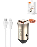 LDNIO C509Q PD QC4.0 Dual USB A+c Car Charger with USB-C to Lightning Non-MFI Cable — 3ft, 18W