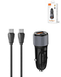 LDNIO C510Q PD QC3.0 Dual USB A+c Car Charger with USB-C to USB-C Cable — 3ft, 36W