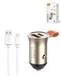 LDNIO C509Q PD QC4.0 Dual USB A+c Car Charger with USB A-M Cable — 3ft, 18W