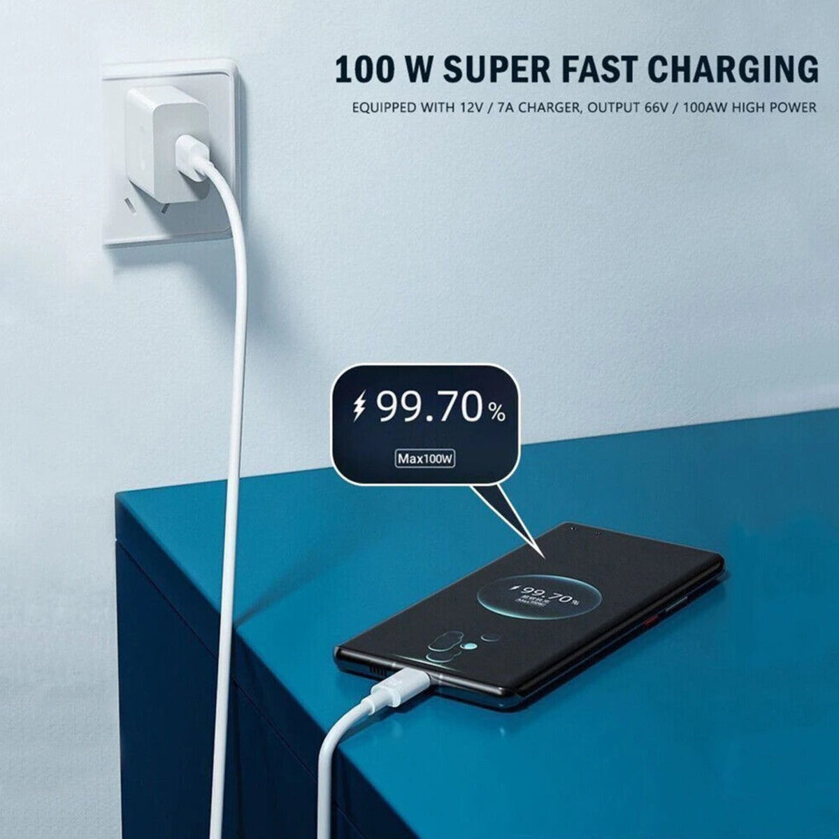 USB-A to USB-C Super-Fast Charge Cable — 3ft, 100W / 7A