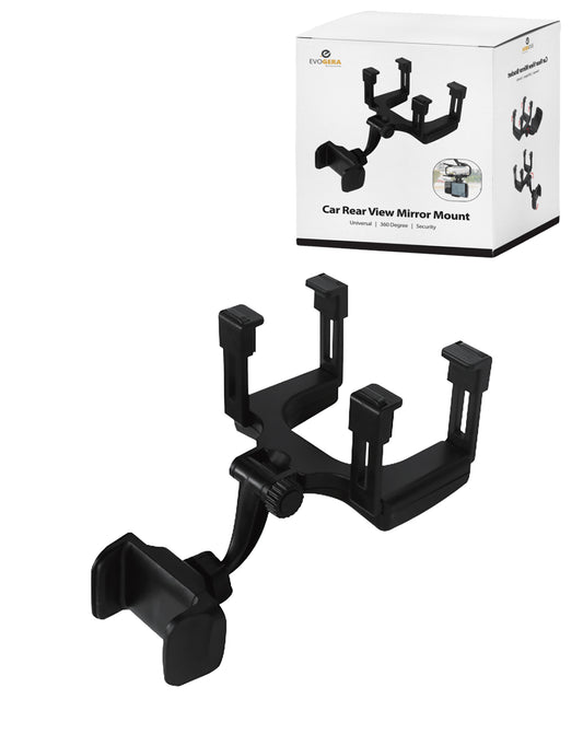 Evogera Universal Vehicle Rear View Mirror Phone Holder Mount