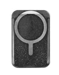Clear Glitter Design Magnetic Card Holder — Black