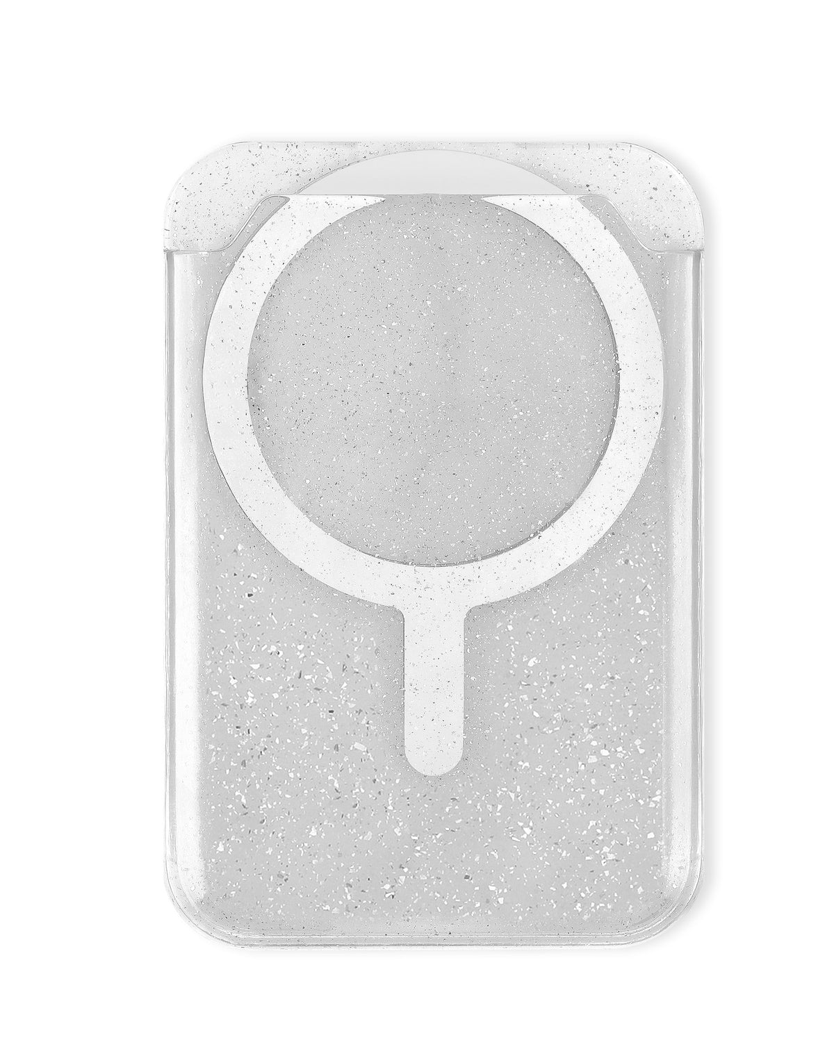 Clear Glitter Design Magnetic Card Holder — Clear
