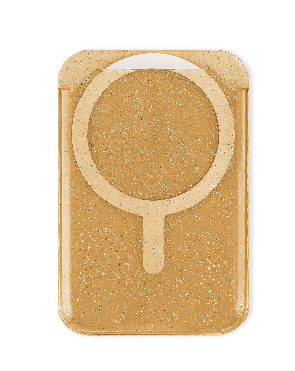 Clear Glitter Design Magnetic Card Holder — Gold