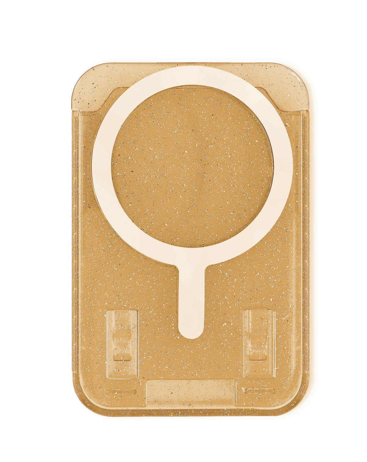 Clear Glitter Design Magnetic Card Holder — Gold