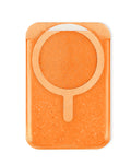 Clear Glitter Design Magnetic Card Holder — Orange