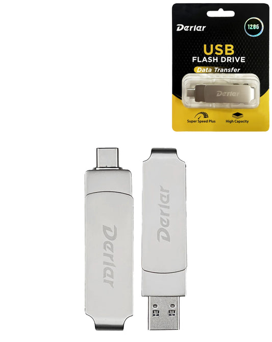 Derlar Dual USB 3.2 Type A + C USB Flash Drive — 128GB