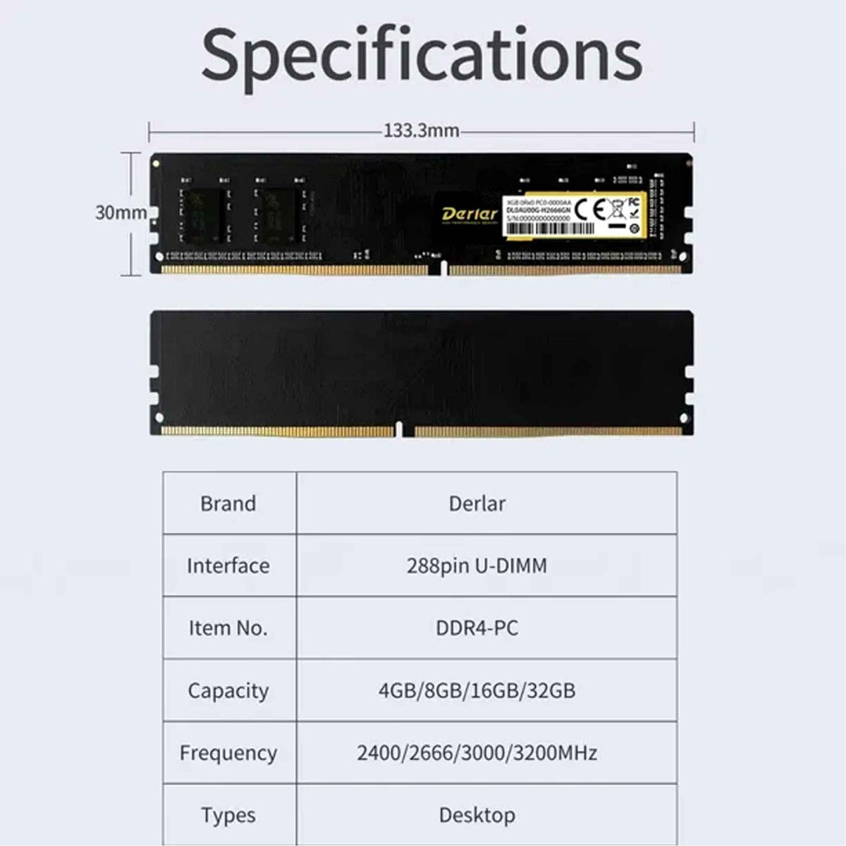 Derlar DL-300 PC 16GB 2666MHz DDR4 RAM