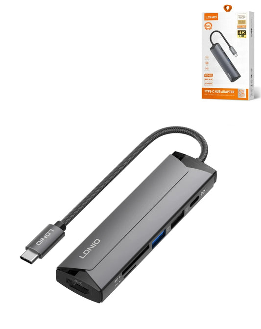 LDNIO DS-56H USB-C PD 5in1 USB-C Multi-function Hub Station — 100W