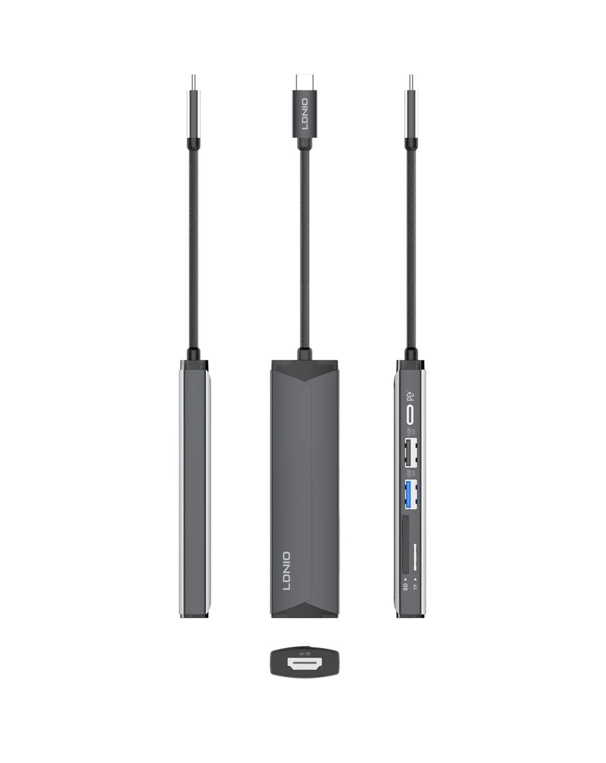 LDNIO DS-56H USB-C PD 5in1 USB-C Multi-function Hub Station — 100W
