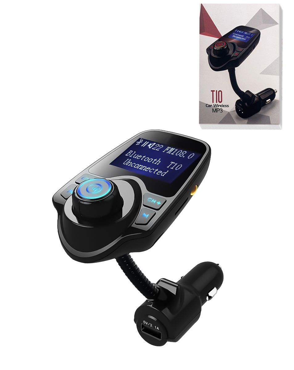 T10 Bluetooth Car Kit Wireless FM Transmitter USB Charger Audio MP3 Player