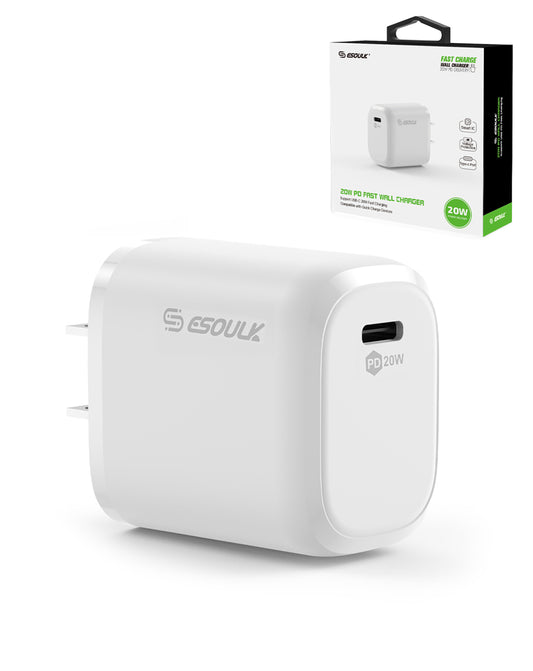 Esoulk USB-C Wall Adapter — 20W, White