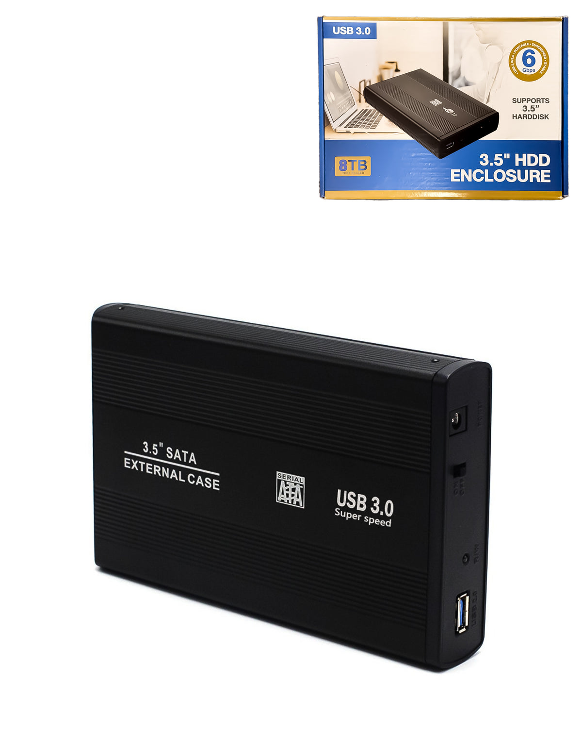 3.5" Hdd Metal Case with 12V 2A Adapter USB 3.0