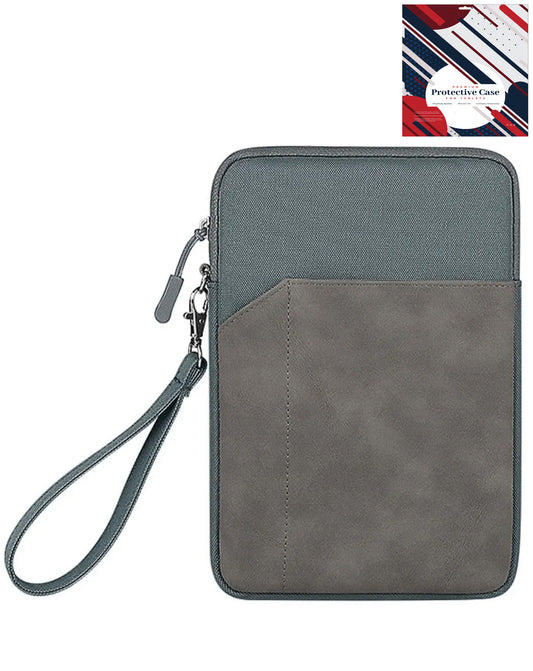 Universal 12-14 Inch Tablet Sleeve with Zipper Pocket and Wrist Strap — Dark Gray
