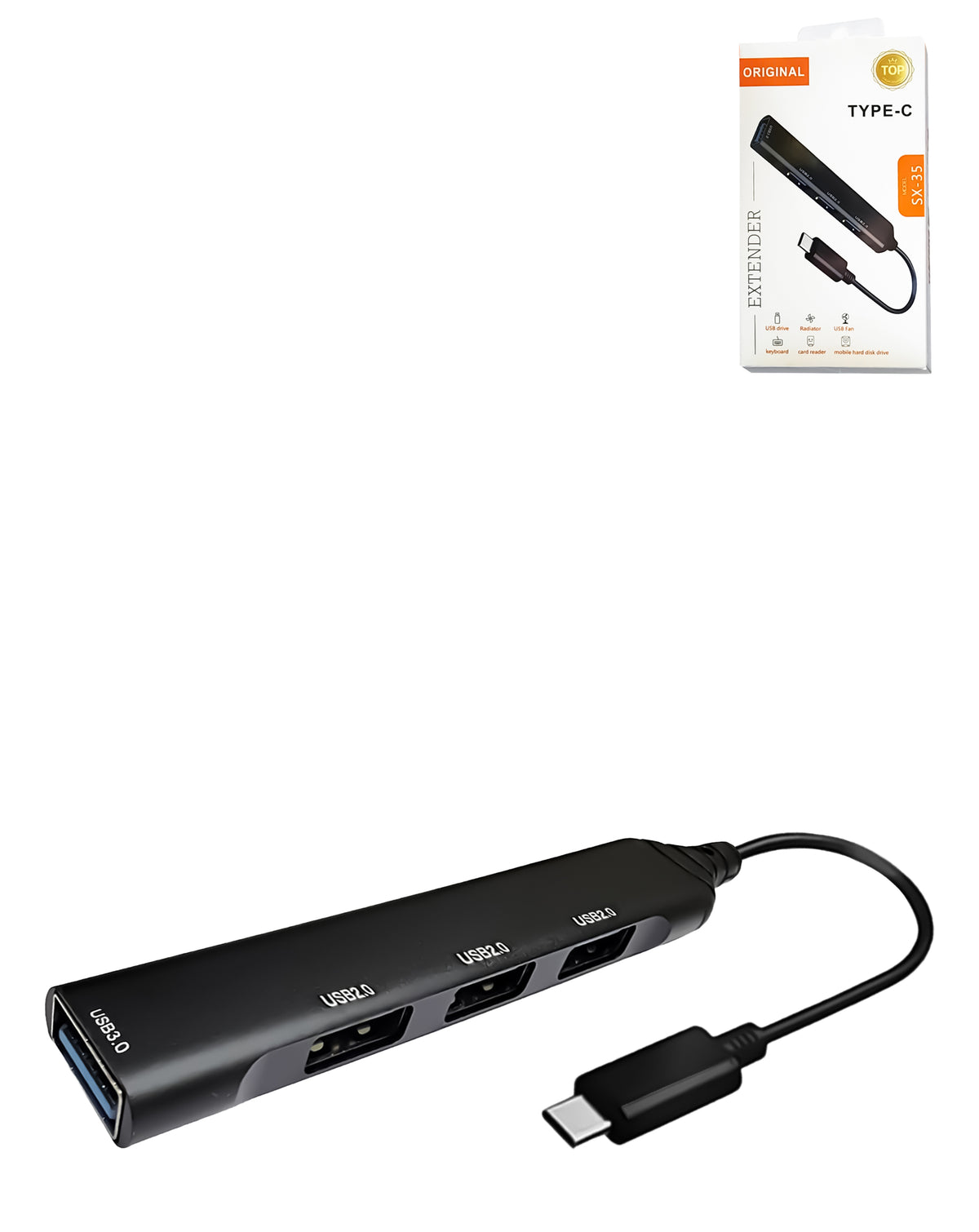 4 USB Extender to USB-C Cable Connector