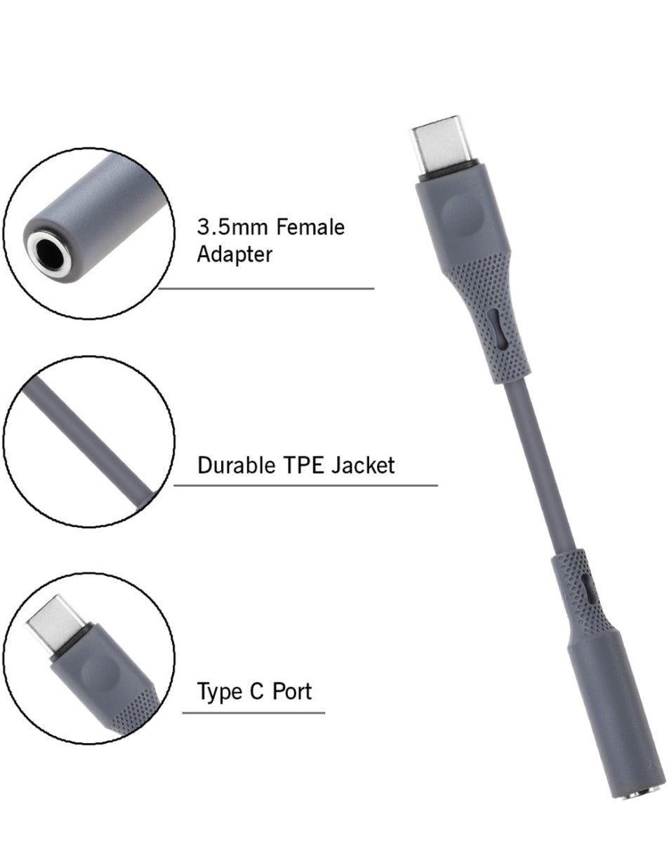 Silicone Wire Jack Adapter to USB-C