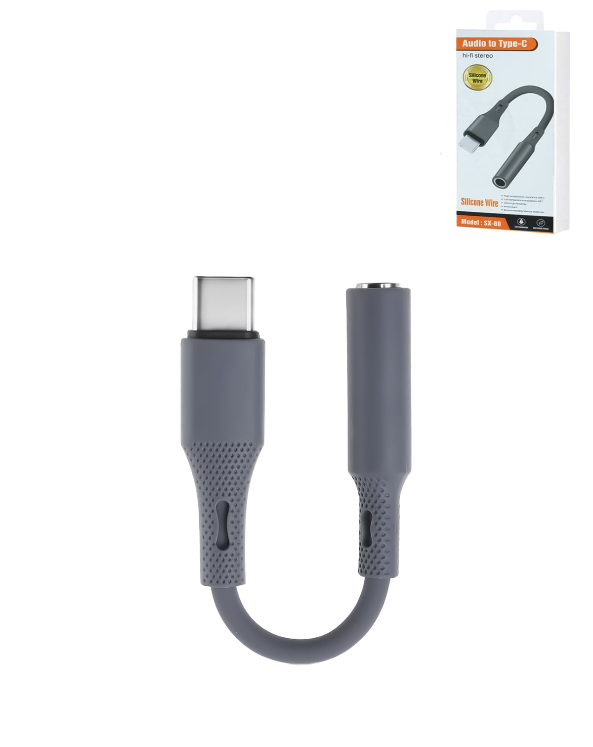 Silicone Wire Jack Adapter to USB-C