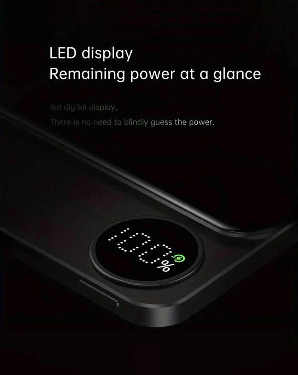 Magnetic Wireless Power Bank with LED Display — Purple, 10000 mAh