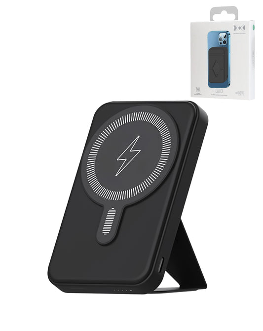 MagSafe Foldable Magnetic Power Bank 15W Wireless / 20W PD Power Bank with USB-C — Black, 5000 mAh