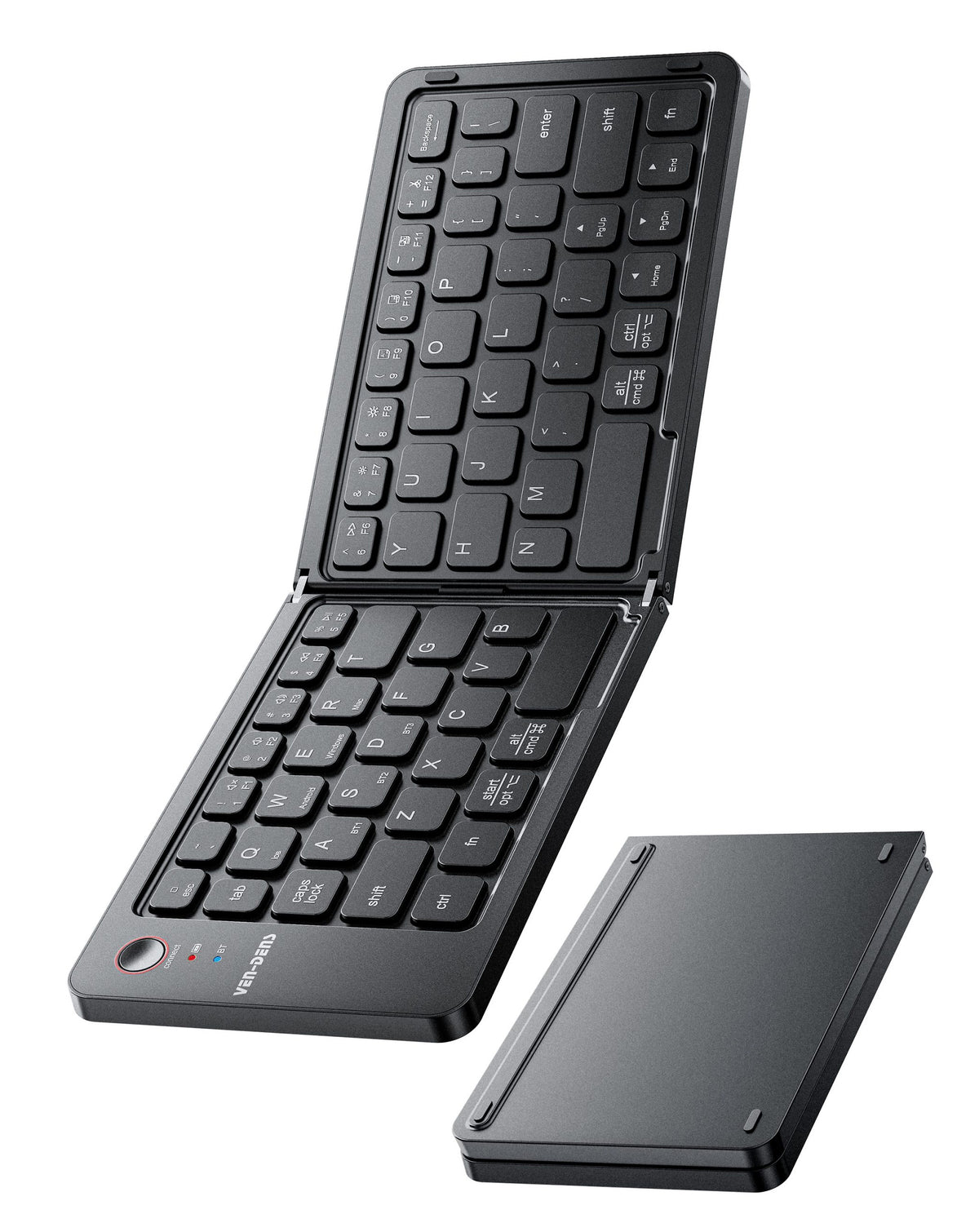 Ven-dens VD-KB001 Foldable Wireless Keyboard — Black