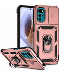 Heavy-Duty Shockproof Camera-Protecting Case for Moto G22 — Rose Gold