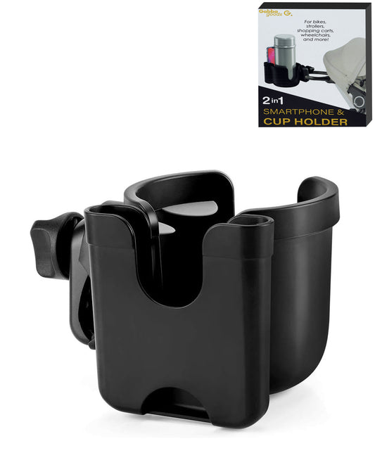Brookstone Stroller Cup and Phone Holder — Black