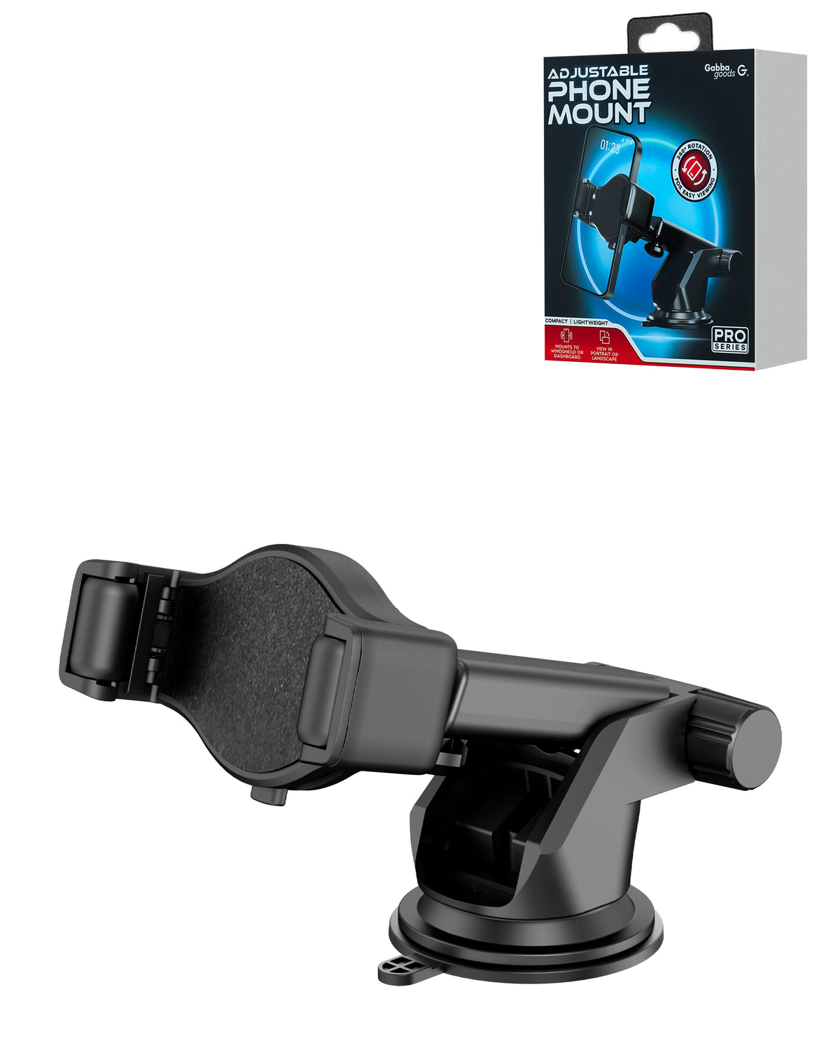 Roller Mount Car Mount — Black