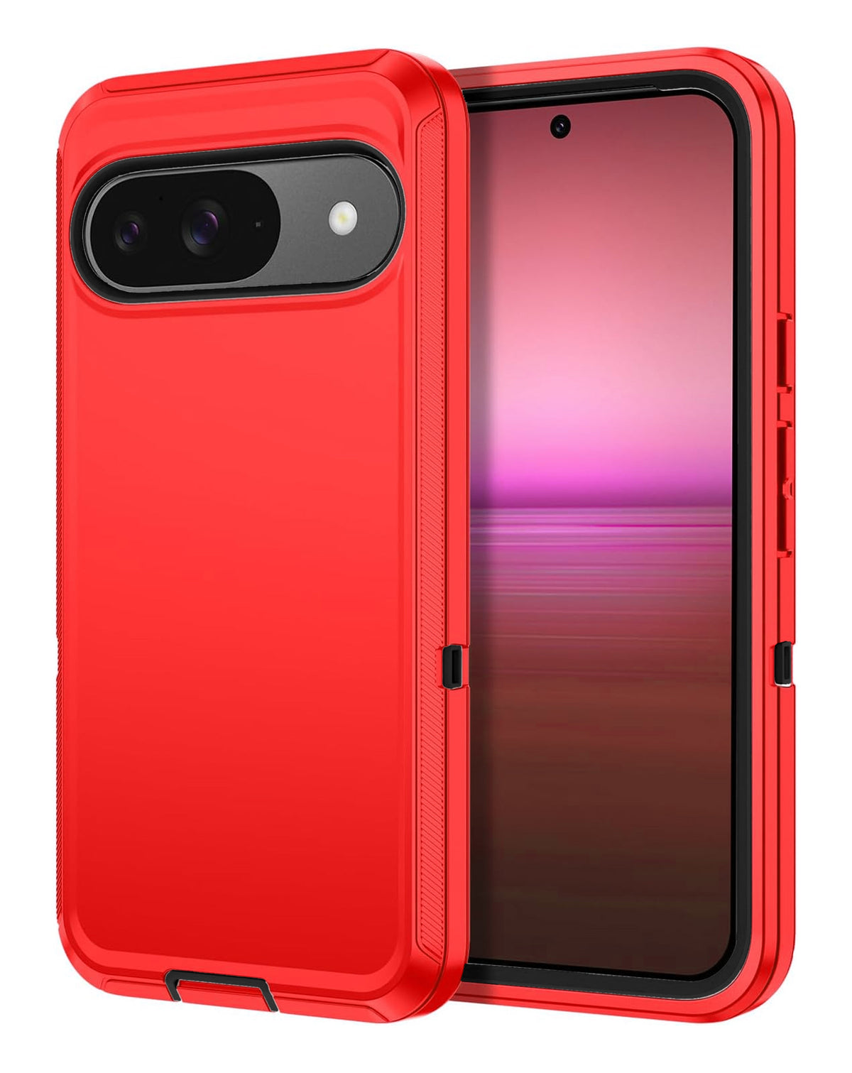 Heavy-Duty Shockproof Case for Google Pixel 10 Pro — Red & Black