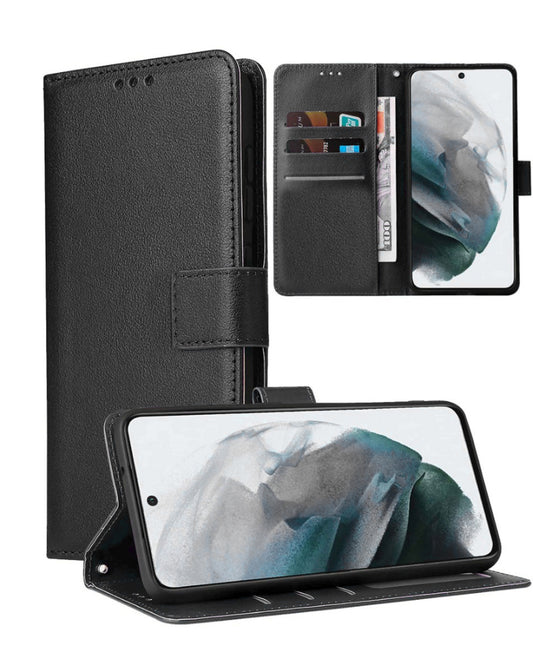 Wallet Leather Case for Google Pixel 9A — Black