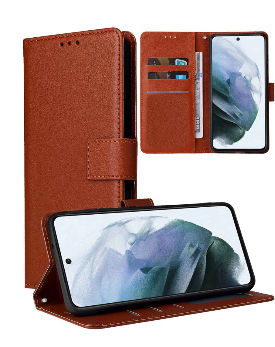 Wallet Leather Case for Google Pixel 9A — Brown
