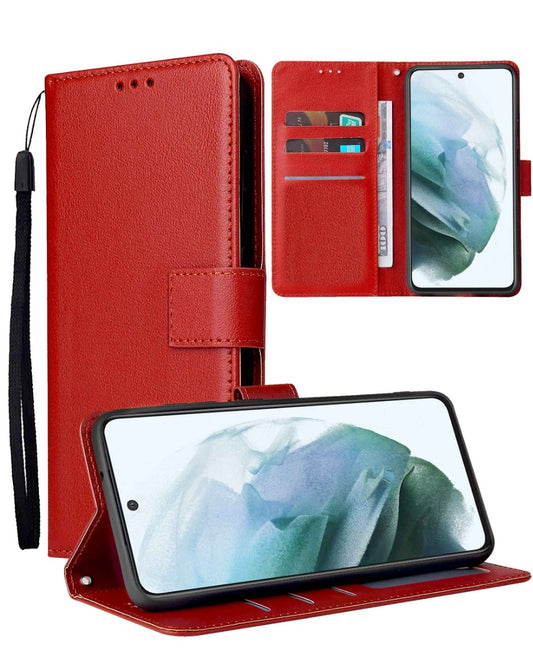 Wallet Leather Case for Google Pixel 9A — Red