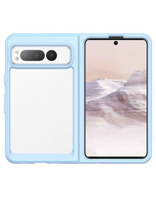 Crystal Clear Case for Google Pixel Fold — Blue