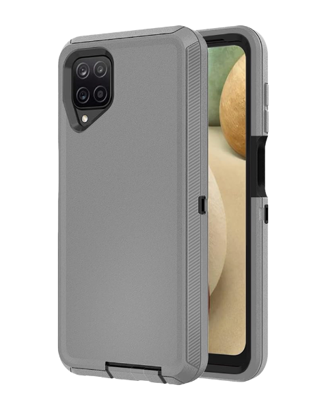 Heavy-Duty Shockproof Case for Galaxy A12 — Dark Gray & Black